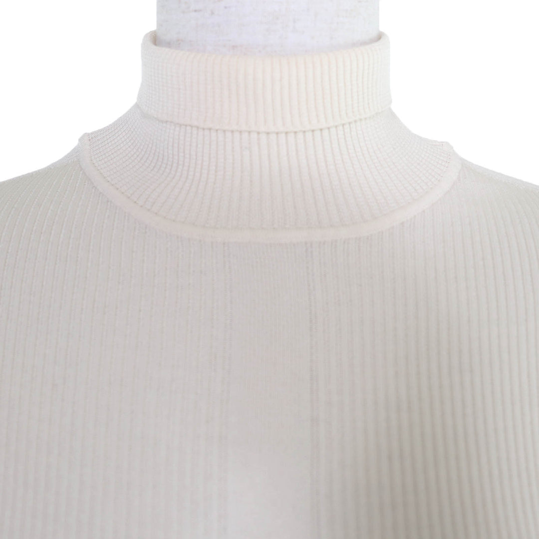 Excellent HERMES knit Caleche Embroidery Turtleneck Long Sleeve silk 36 4H2624D9