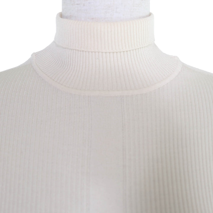 Excellent HERMES knit Caleche Embroidery Turtleneck Long Sleeve silk 36 4H2624D9