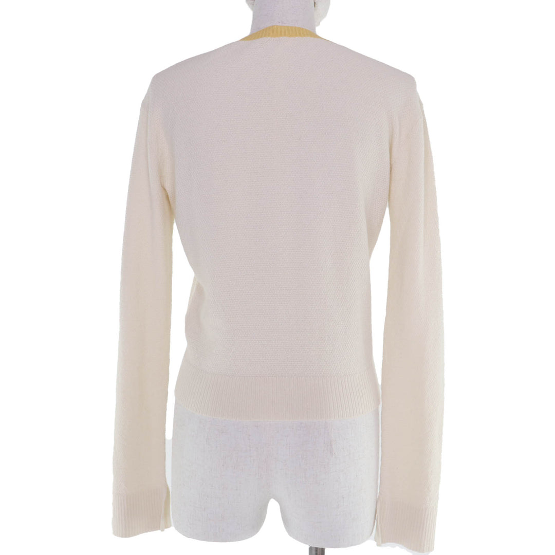 Excellent LOEWE knit Anagram embroidered long-sleeved shirt Ivory XS S359Y14K35