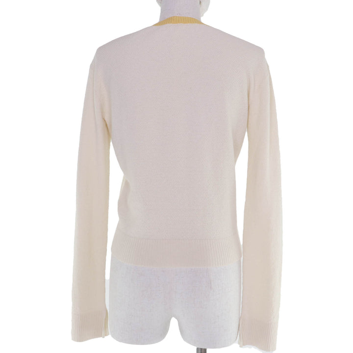 Excellent LOEWE knit Anagram embroidered long-sleeved shirt Ivory XS S359Y14K35