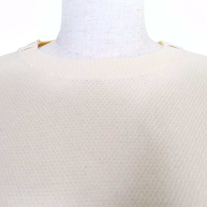 Excellent LOEWE knit Anagram embroidered long-sleeved shirt Ivory XS S359Y14K35
