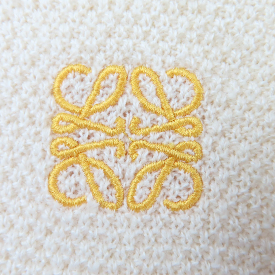 Excellent LOEWE knit Anagram embroidered long-sleeved shirt Ivory XS S359Y14K35