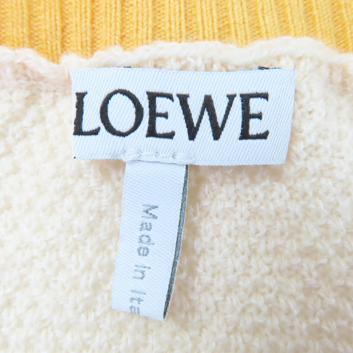 Excellent LOEWE knit Anagram embroidered long-sleeved shirt Ivory XS S359Y14K35