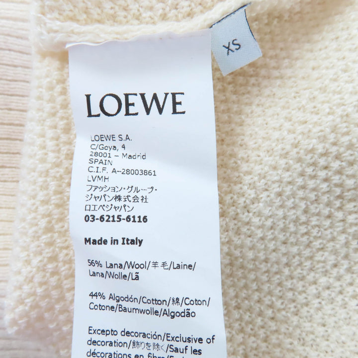 Excellent LOEWE knit Anagram embroidered long-sleeved shirt Ivory XS S359Y14K35