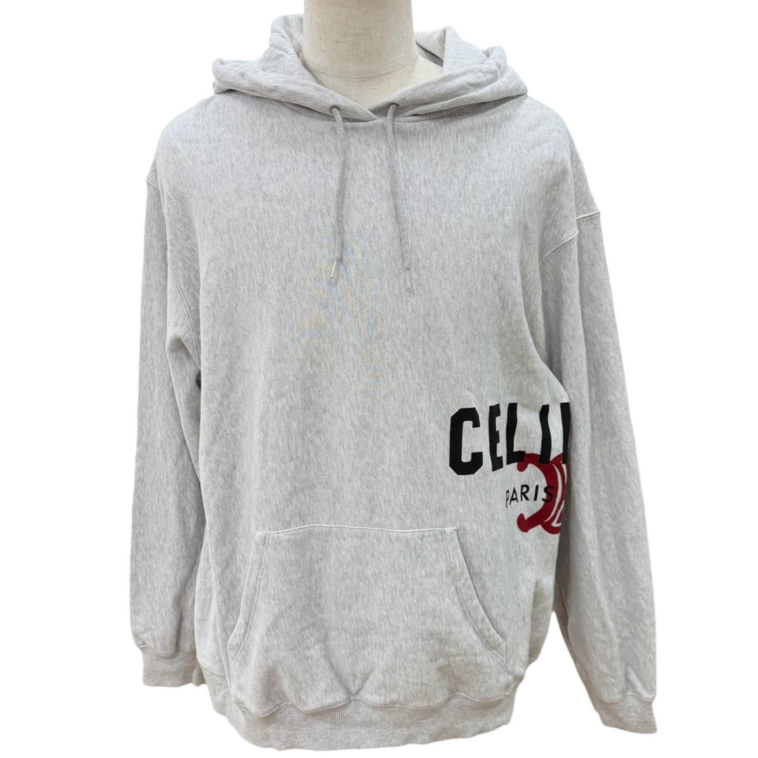 Great CELINE hoodie Light gray cotton mens L RY0S2670Q