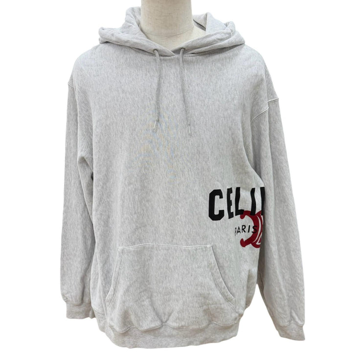 Great CELINE hoodie Light gray cotton mens L RY0S2670Q