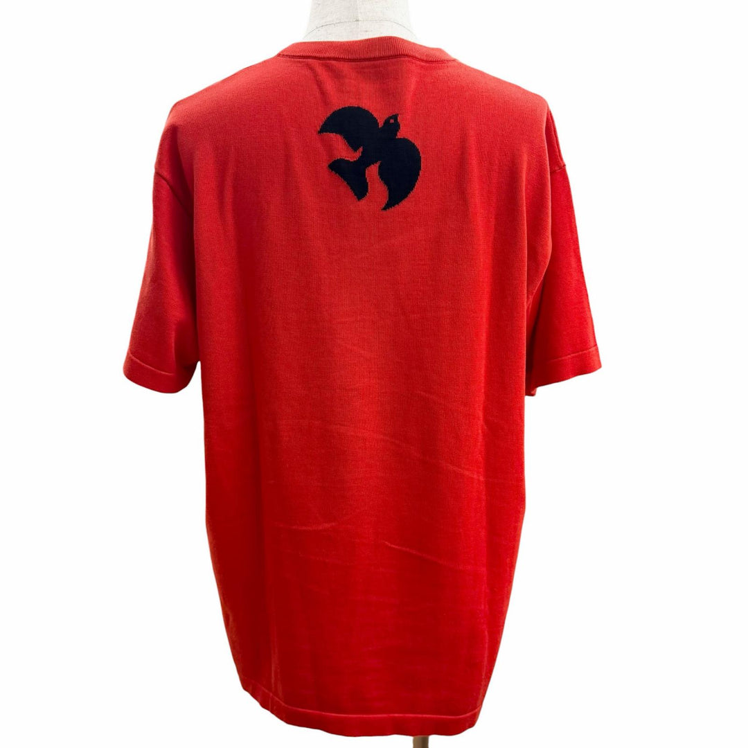 Excellent LOUIS VUITTON Short sleeve knit Logo design crew neck