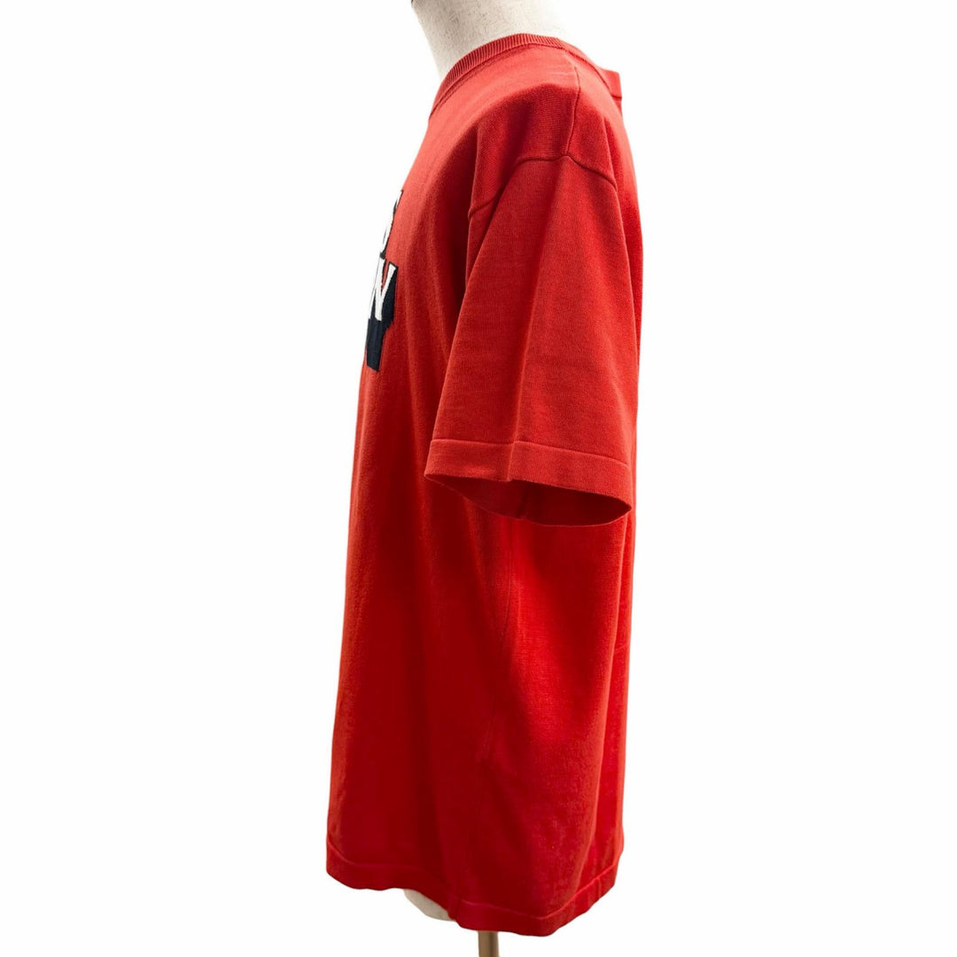Excellent LOUIS VUITTON Short sleeve knit Logo design crew neck