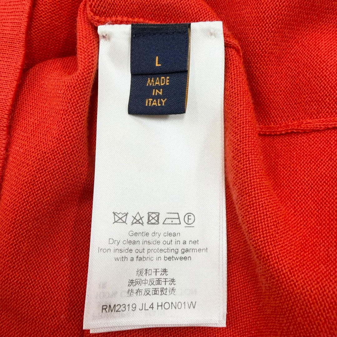 Excellent LOUIS VUITTON Short sleeve knit Logo design crew neck