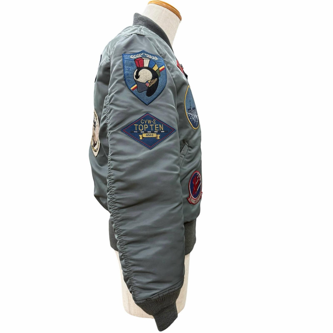 Excellent AVIREX Sukajan TOP GUN MA-1 CUSTOM khaki Nylon mens M 783-3952036