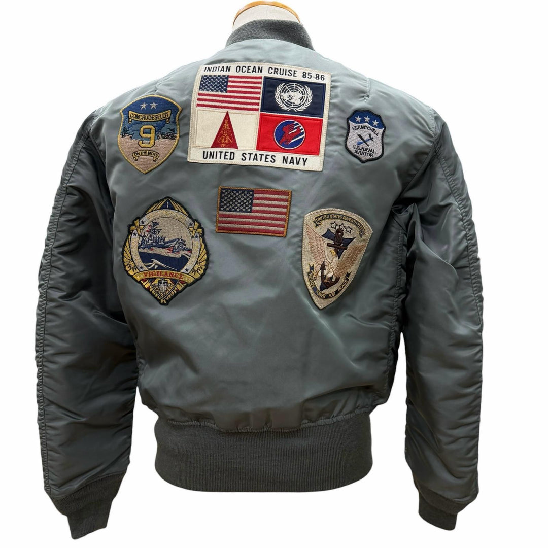 Excellent AVIREX Sukajan TOP GUN MA-1 CUSTOM khaki Nylon mens M 783-3952036