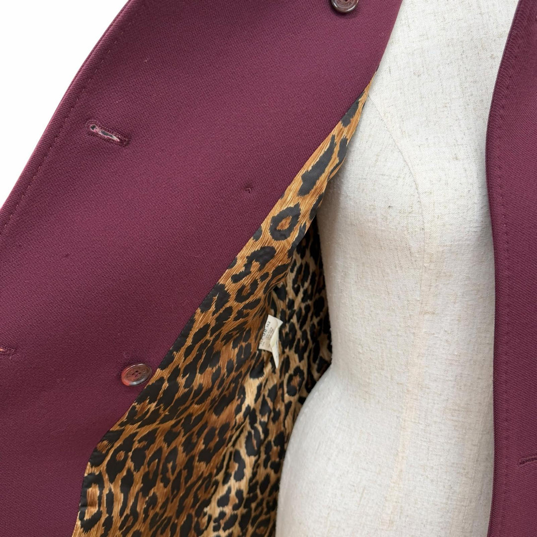 Great DOLCE&GABBANA coat leopard print lining, shorts wine-red Women 38