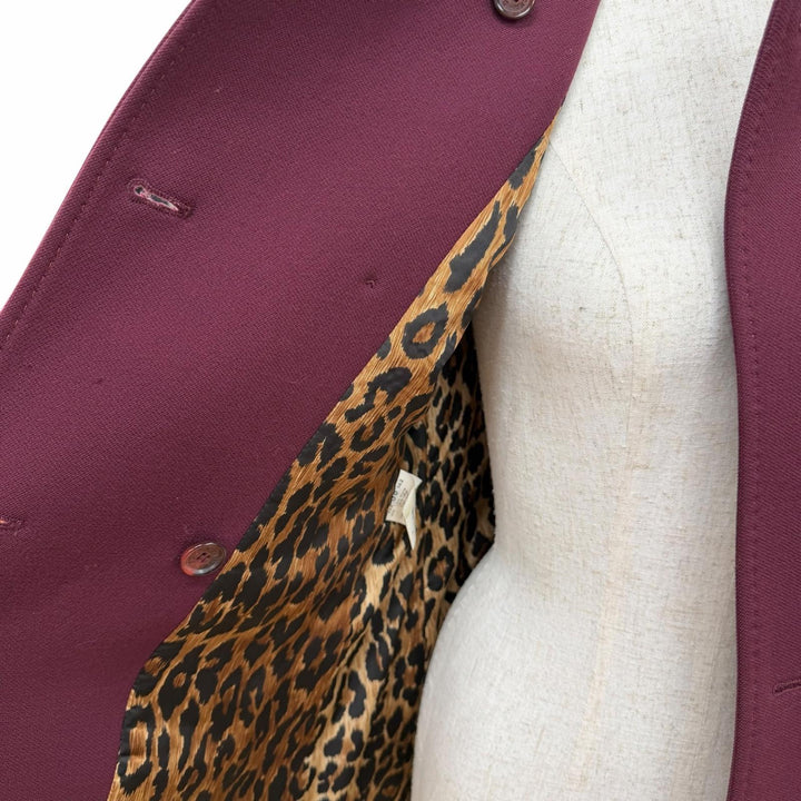 Great DOLCE&GABBANA coat leopard print lining, shorts wine-red Women 38