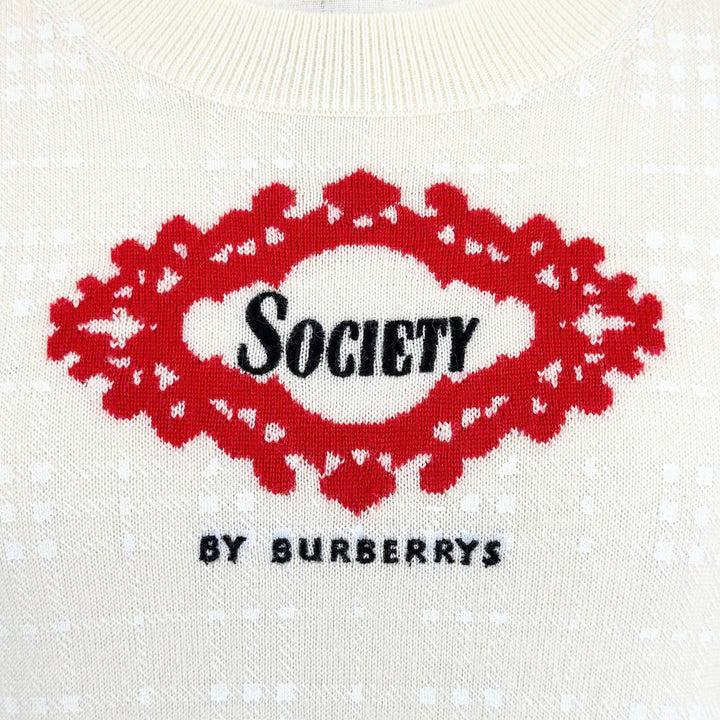 Excellent BURBERRY Short sleeve knit Crew neck wool Women S 8030026