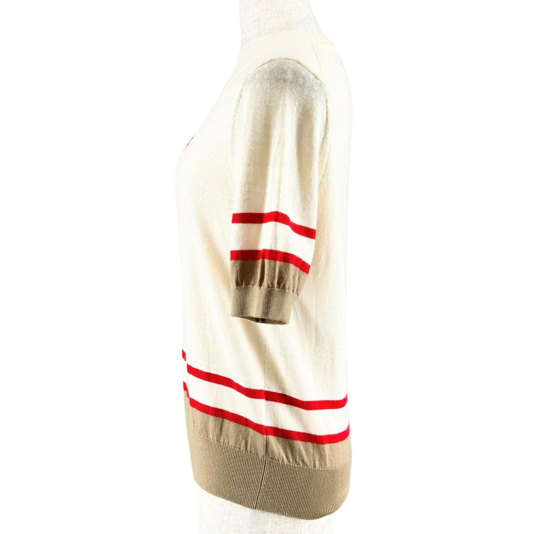 Excellent BURBERRY Short sleeve knit Crew neck wool Women S 8030026