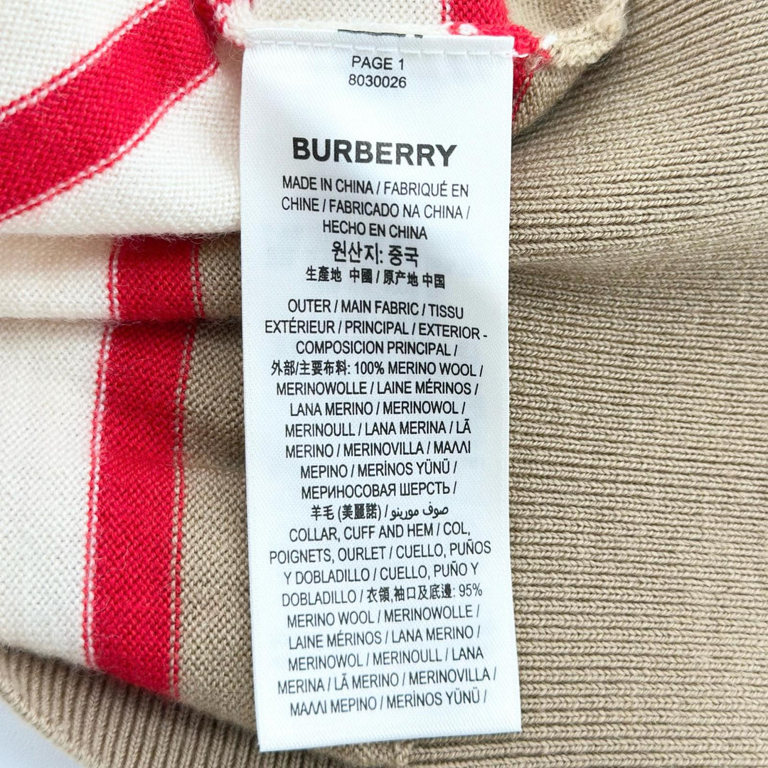 Excellent BURBERRY Short sleeve knit Crew neck wool Women S 8030026
