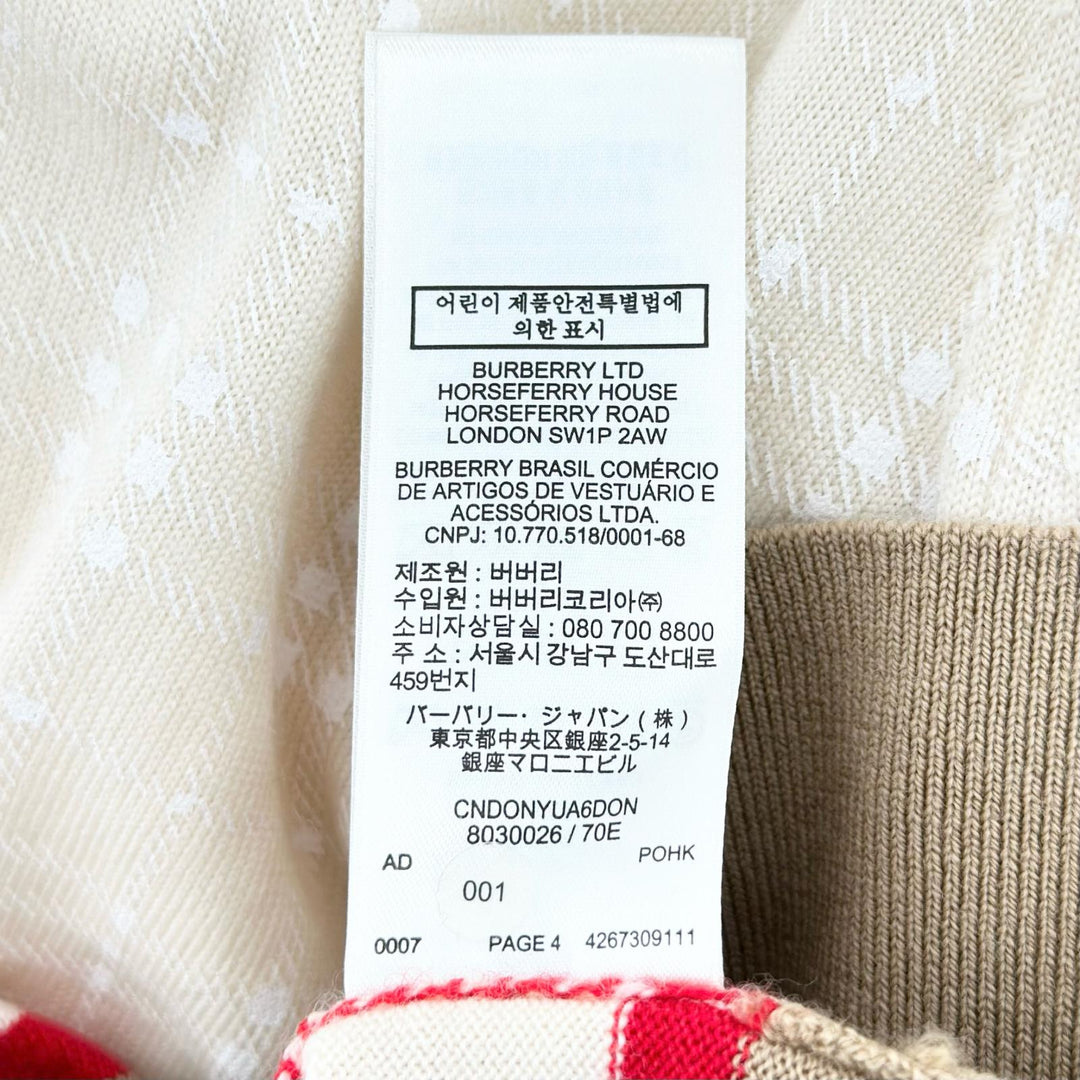 Excellent BURBERRY Short sleeve knit Crew neck wool Women S 8030026