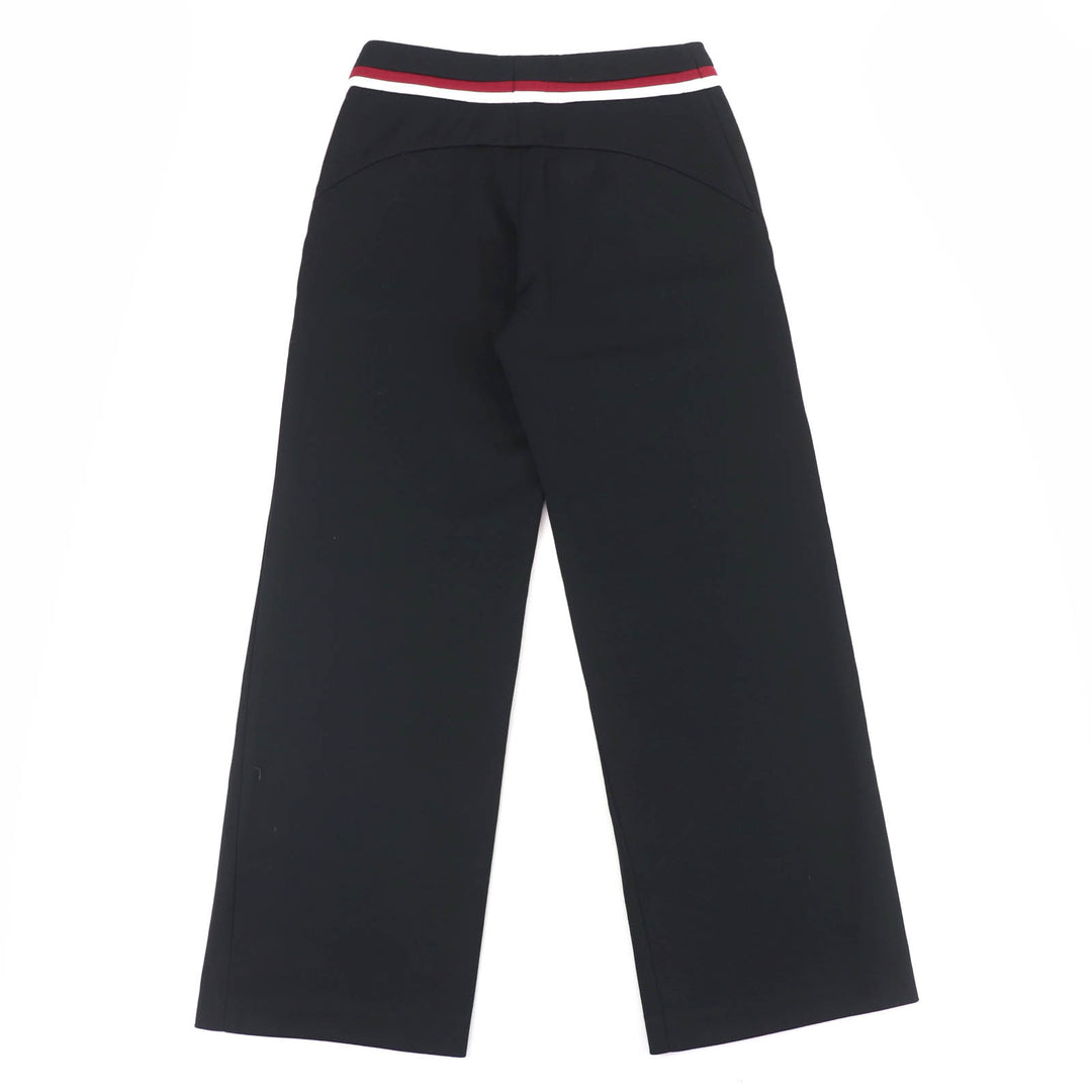 Great MIUMIU Wide pants Logo patch black polyamide Women 36 MP1453