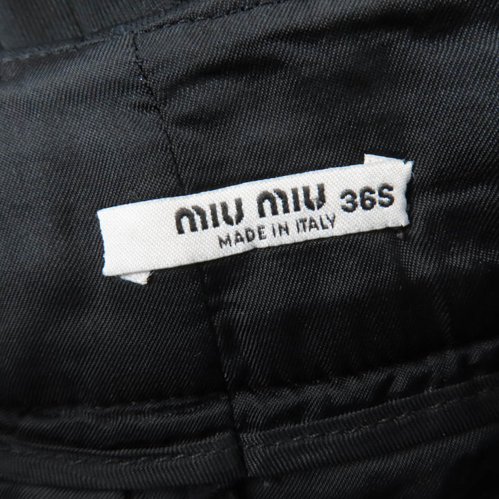 Great MIUMIU Wide pants Logo patch black polyamide Women 36 MP1453
