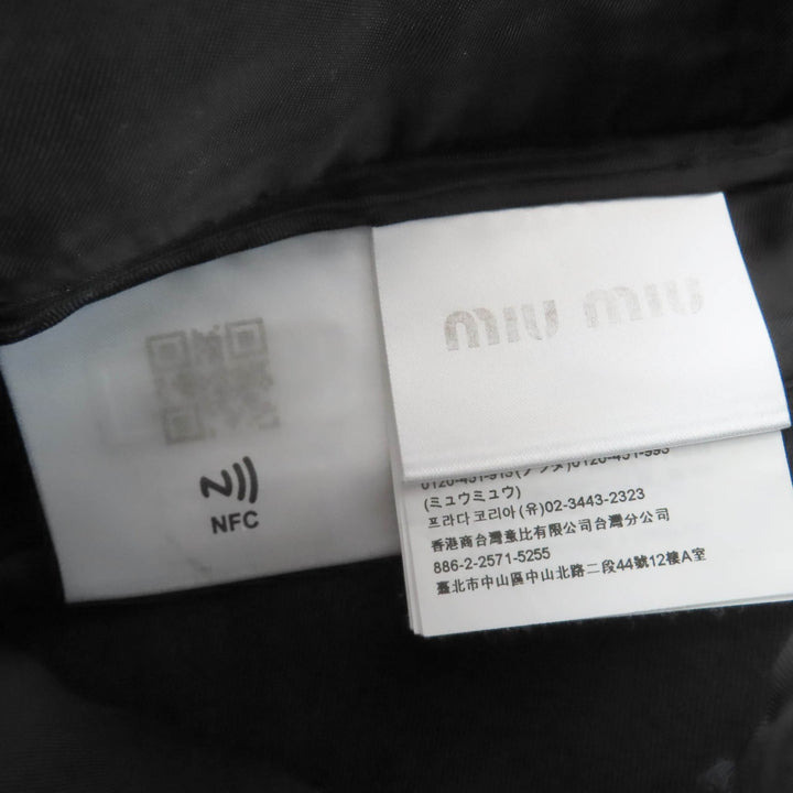 Great MIUMIU Wide pants Logo patch black polyamide Women 36 MP1453