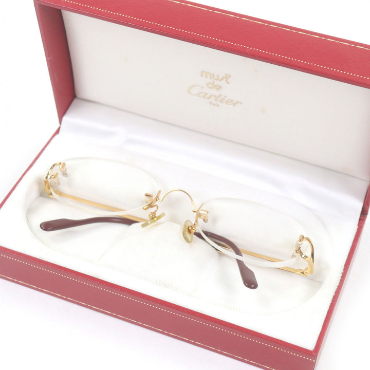 Very Good Cartier Glasses 2C Decor Two-Point Rimless gold