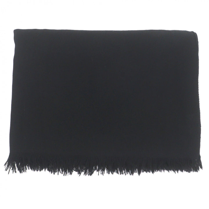 Great HERMES Stall H logo large muffler black cashmere mens