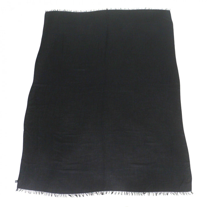 Great HERMES Stall H logo large muffler black cashmere mens