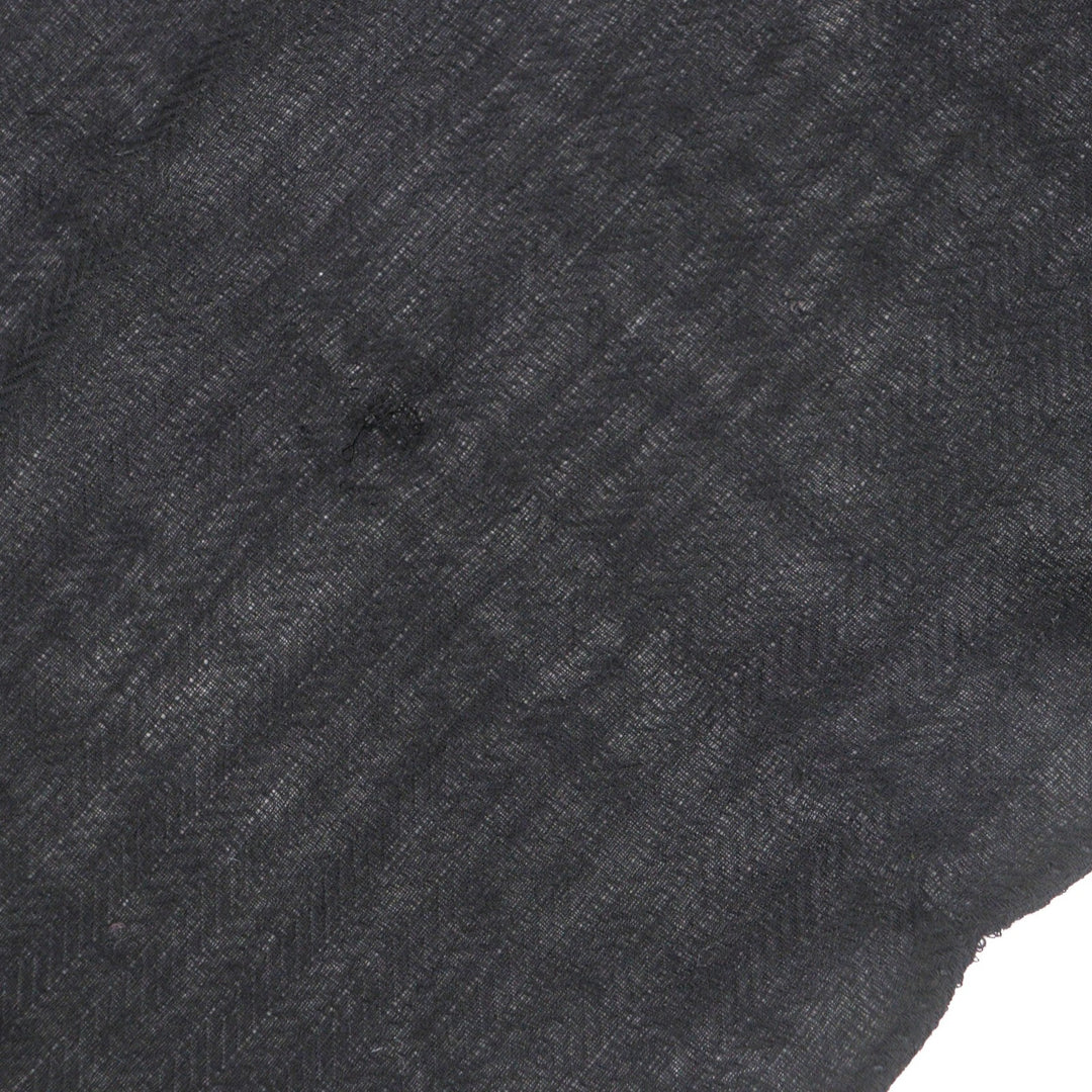 Great HERMES Stall H logo large muffler black cashmere mens