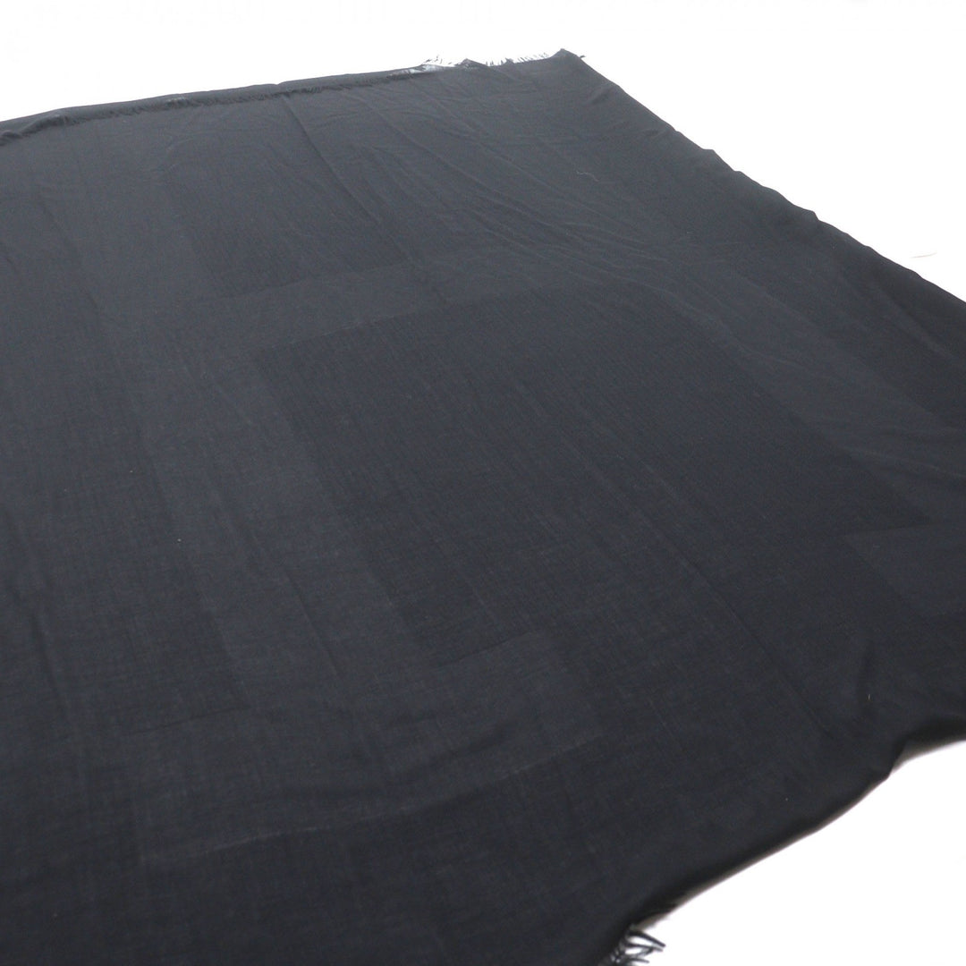Great HERMES Stall H logo large muffler black cashmere mens