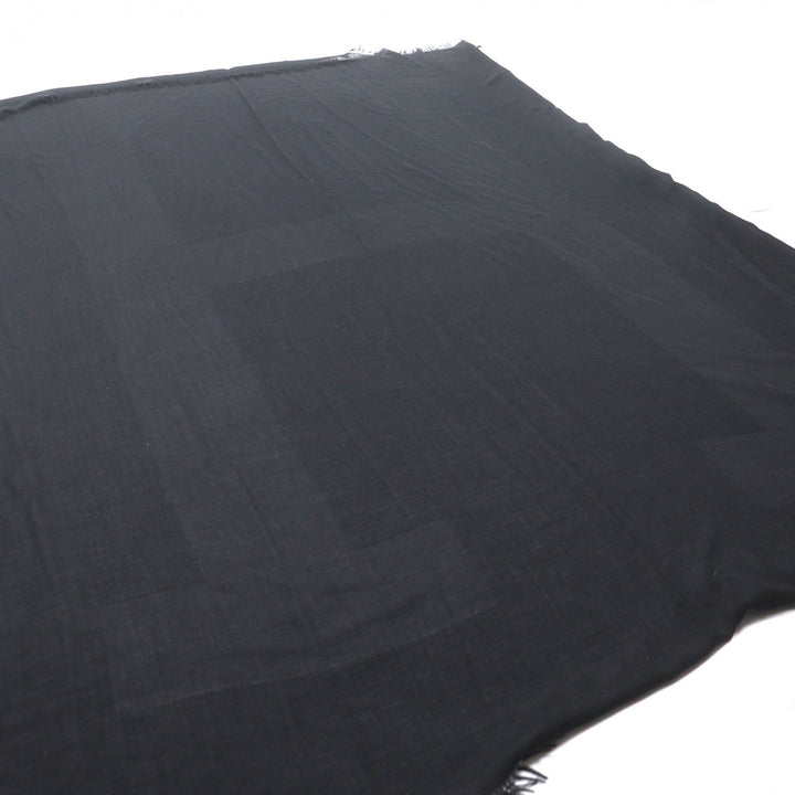 Great HERMES Stall H logo large muffler black cashmere mens