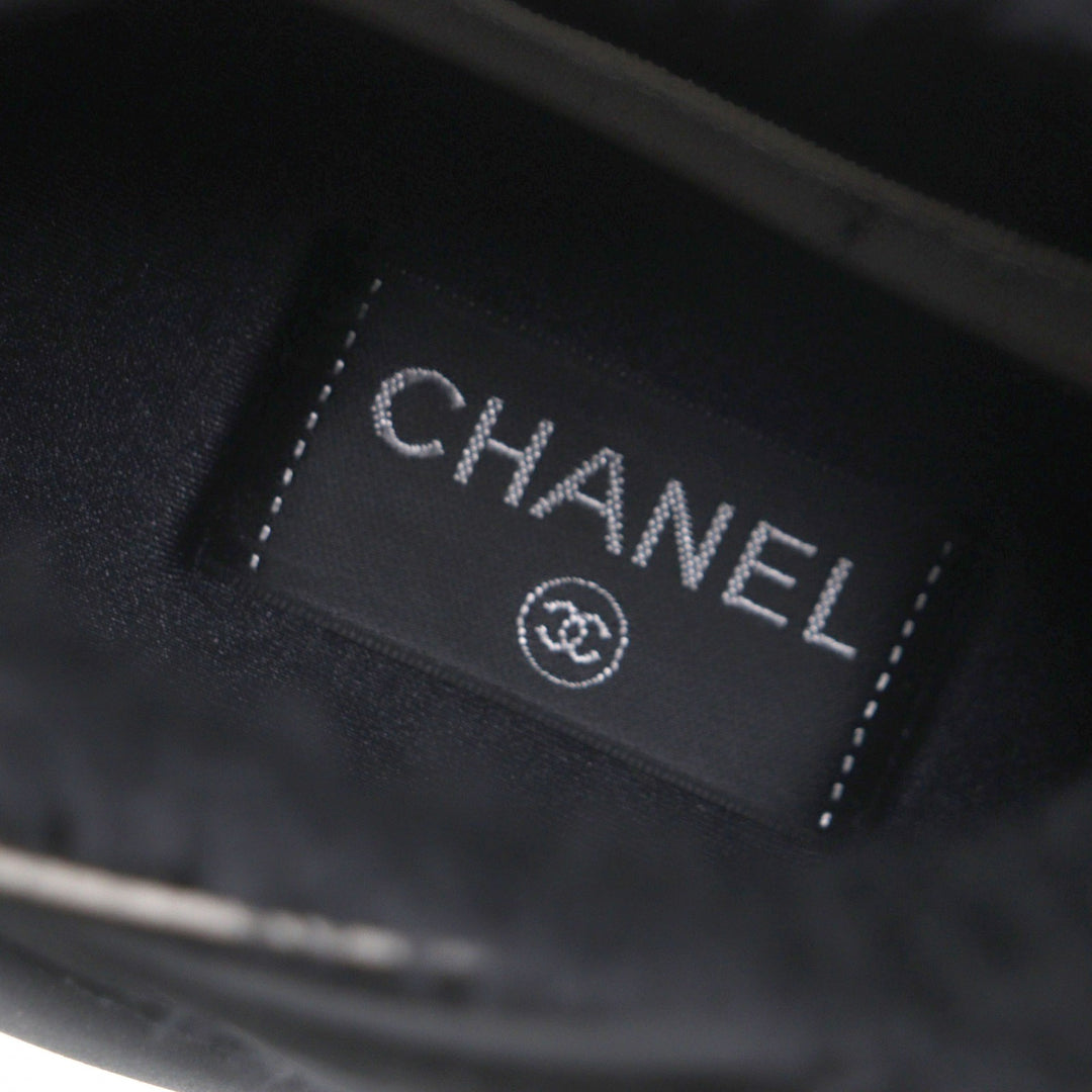 Great CHANEL sneakers COCO Mark lace up black knit mens 44 G35203