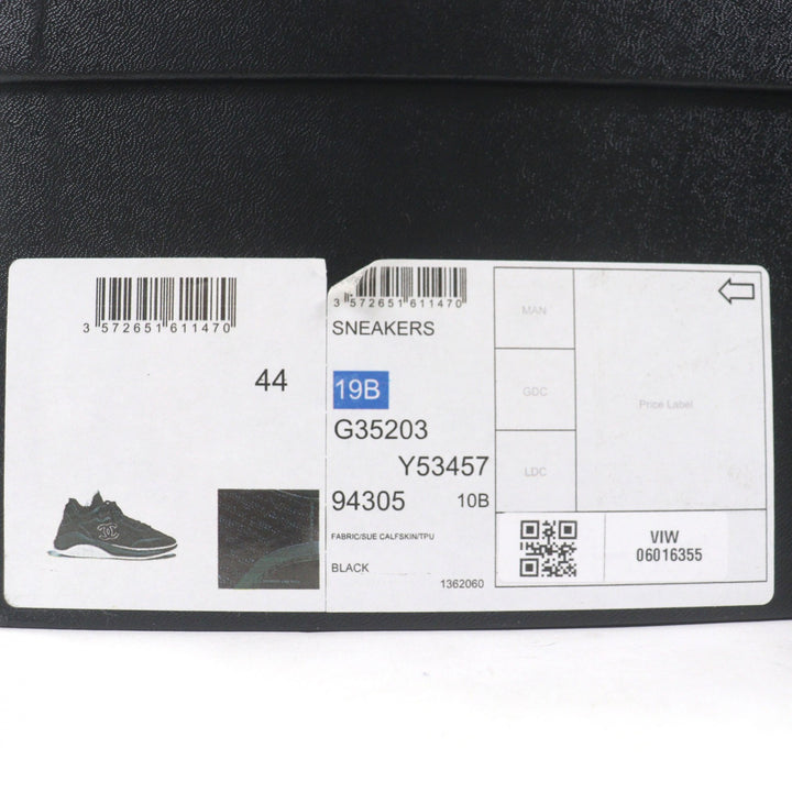 Great CHANEL sneakers COCO Mark lace up black knit mens 44 G35203