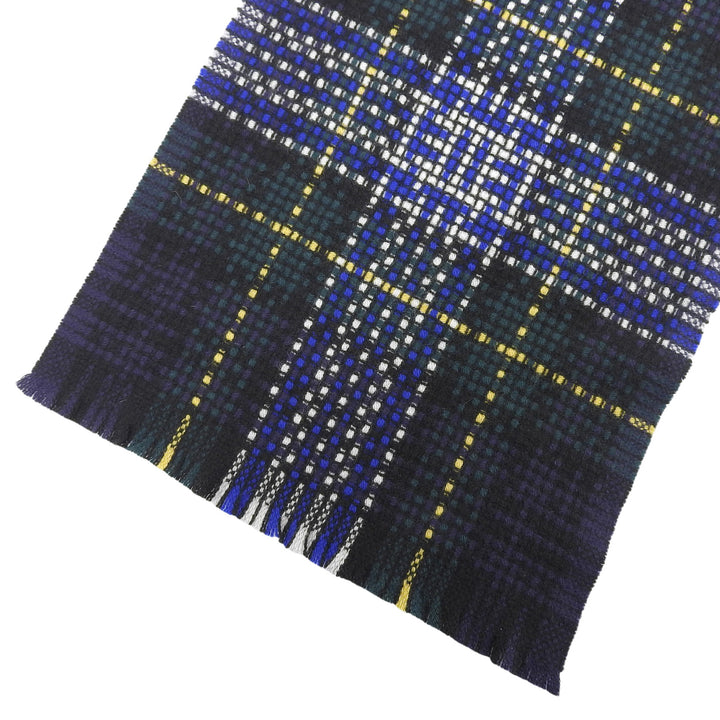 Excellent Johnstons of Elgin Scarf Check Pattern Multi cashmere mens