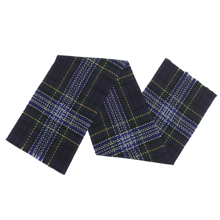 Excellent Johnstons of Elgin Scarf Check Pattern Multi cashmere mens