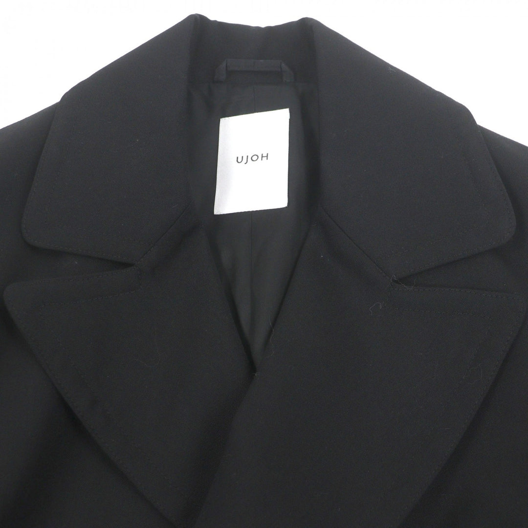 Pristine Double chester coat Logo button black wool mens 2 U754-C04-101