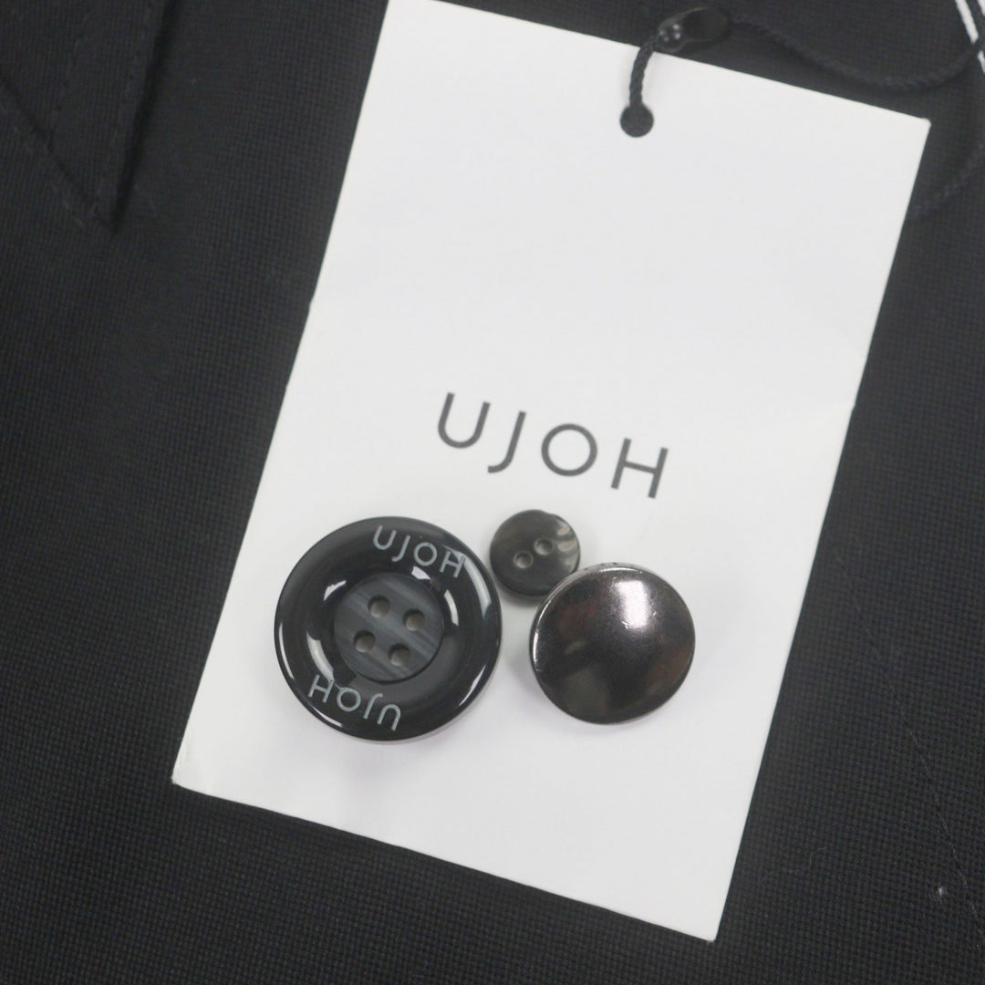 Pristine Double chester coat Logo button black wool mens 2 U754-C04-101