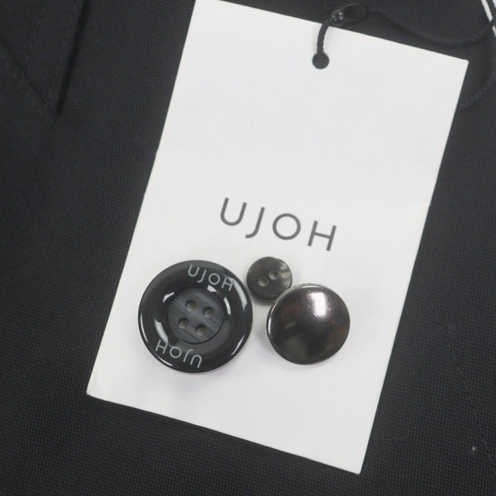 Pristine Double chester coat Logo button black wool mens 2 U754-C04-101