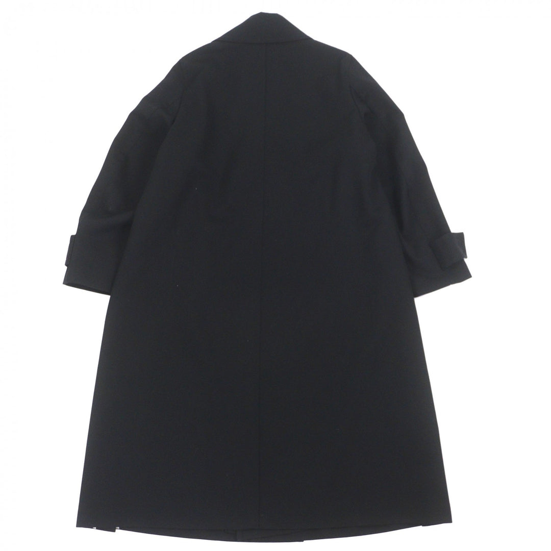 Pristine Double chester coat Logo button black wool mens 2 U754-C04-101