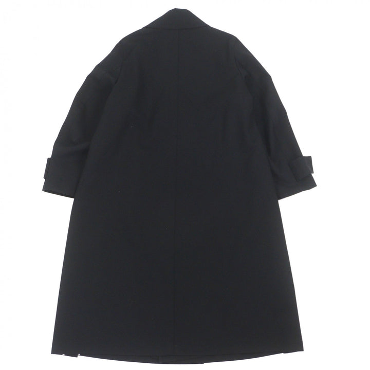 Pristine Double chester coat Logo button black wool mens 2 U754-C04-101
