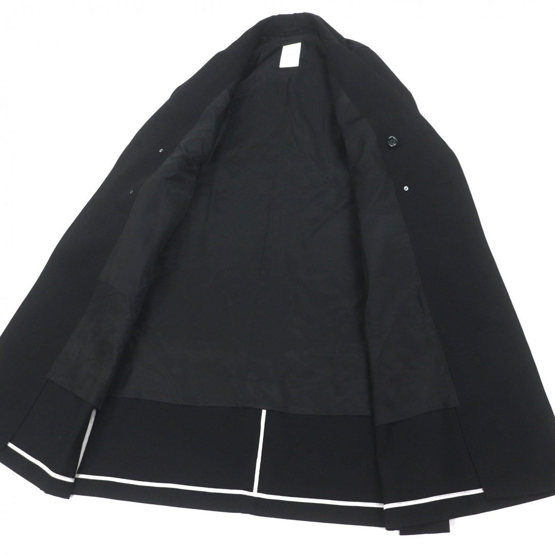 Pristine Double chester coat Logo button black wool mens 2 U754-C04-101