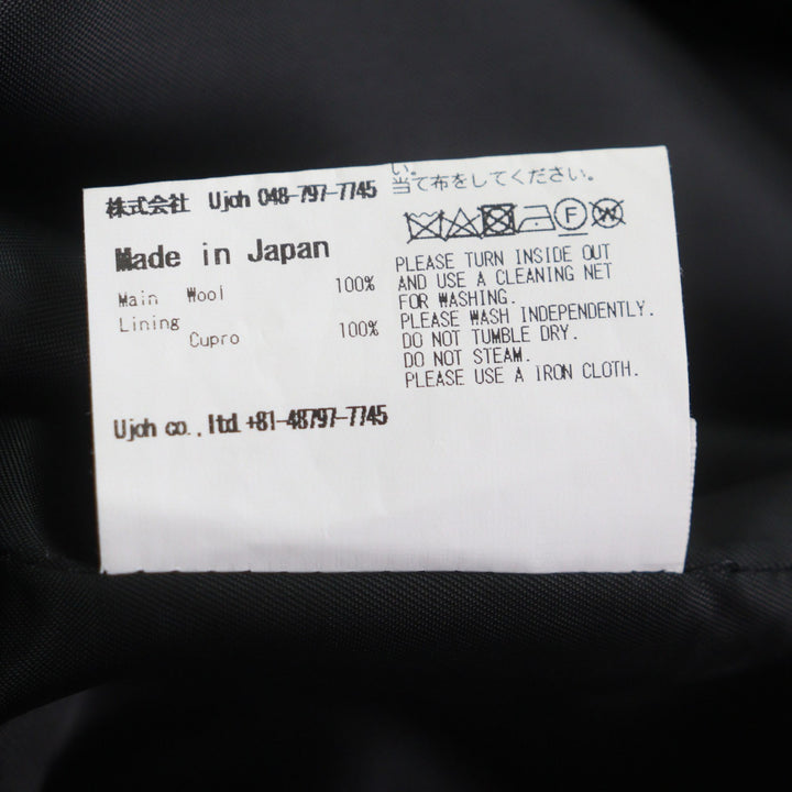 Pristine Double chester coat Logo button black wool mens 2 U754-C04-101