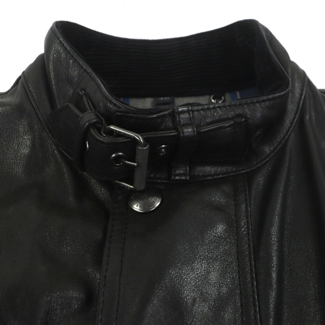 Great BELSTAFF Leather coat panther jacket black leather mens 46