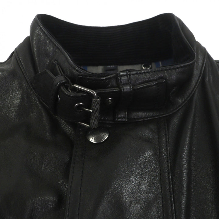 Great BELSTAFF Leather coat panther jacket black leather mens 46