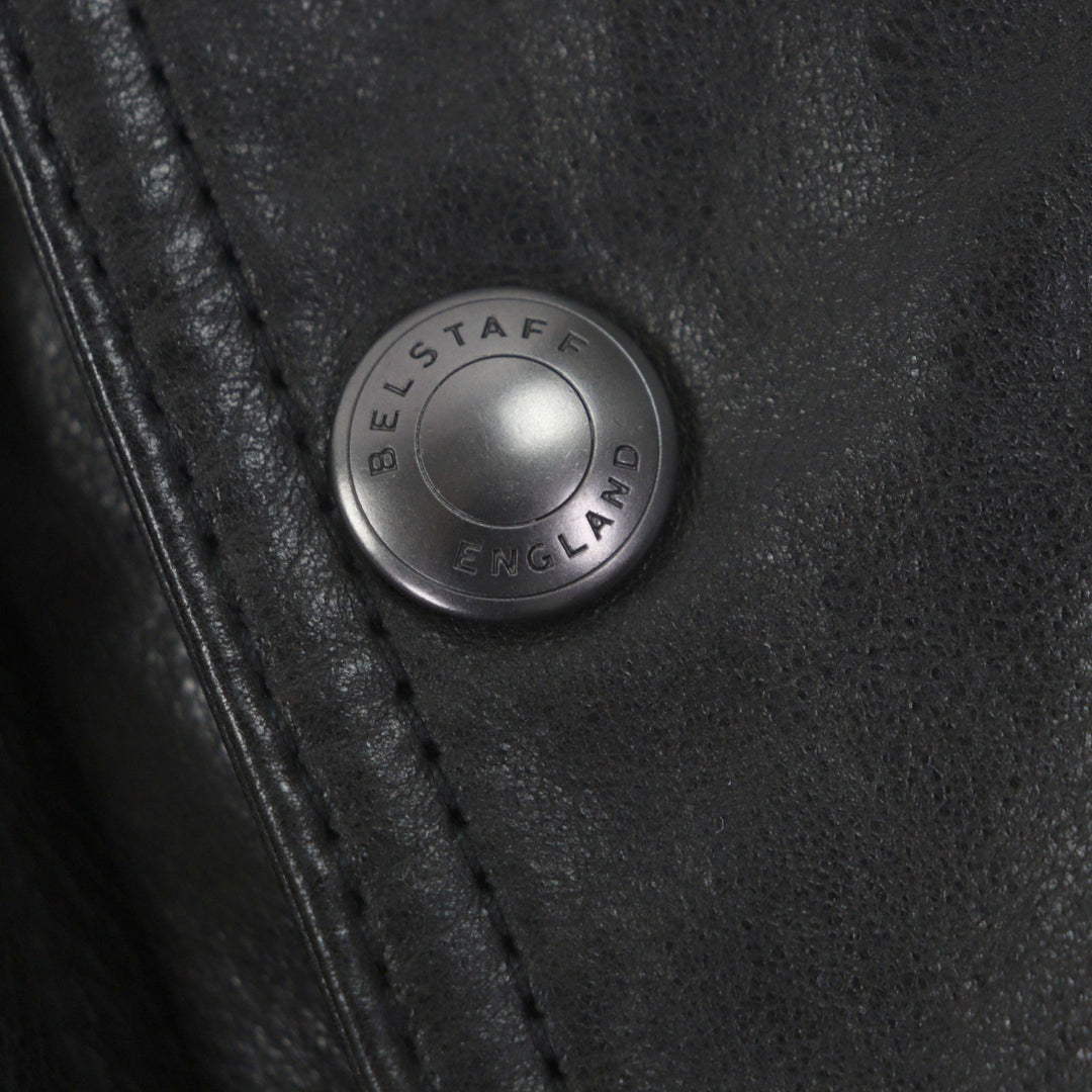Great BELSTAFF Leather coat panther jacket black leather mens 46