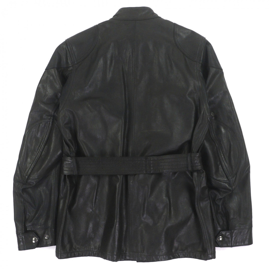 Great BELSTAFF Leather coat panther jacket black leather mens 46