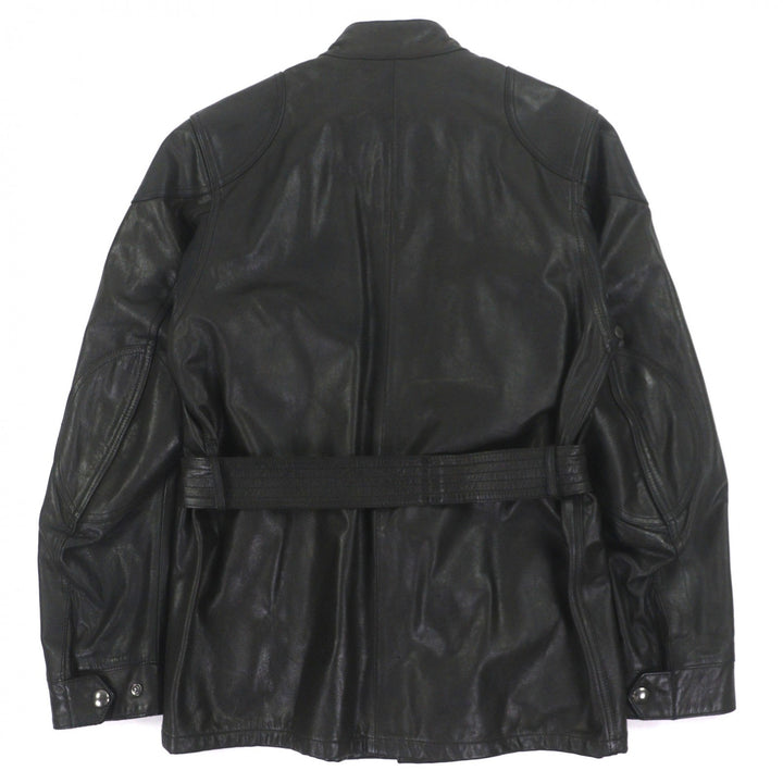 Great BELSTAFF Leather coat panther jacket black leather mens 46