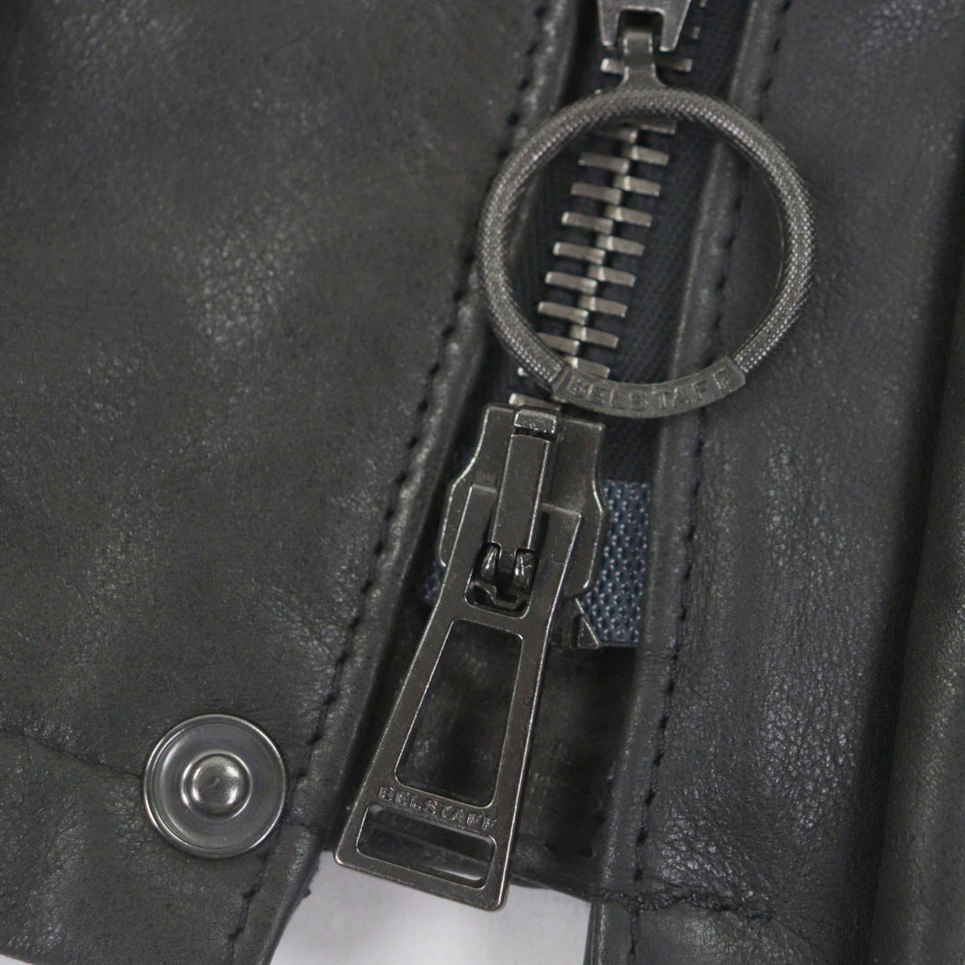 Great BELSTAFF Leather coat panther jacket black leather mens 46