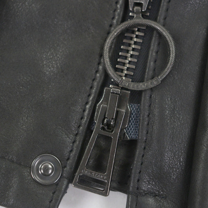Great BELSTAFF Leather coat panther jacket black leather mens 46