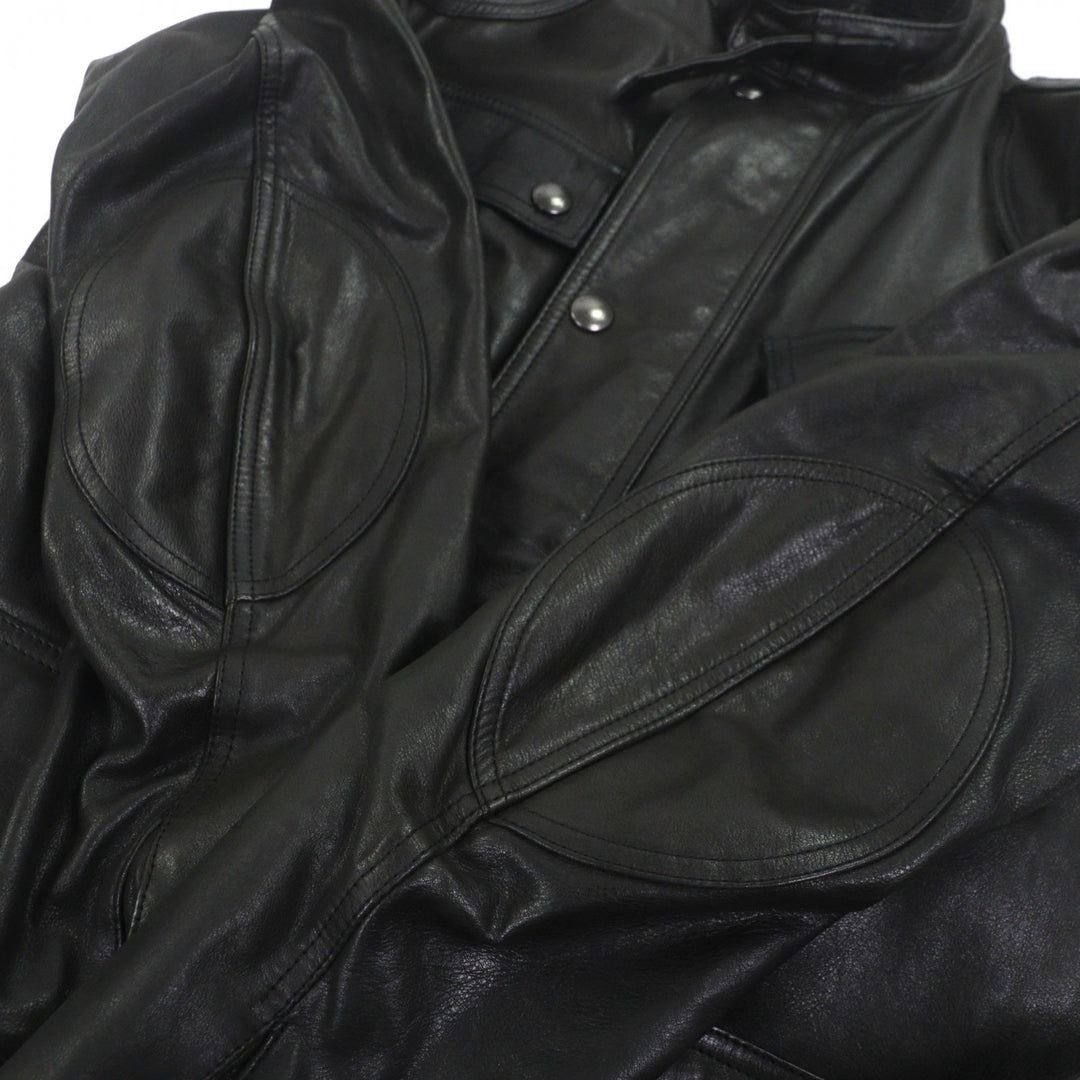 Great BELSTAFF Leather coat panther jacket black leather mens 46