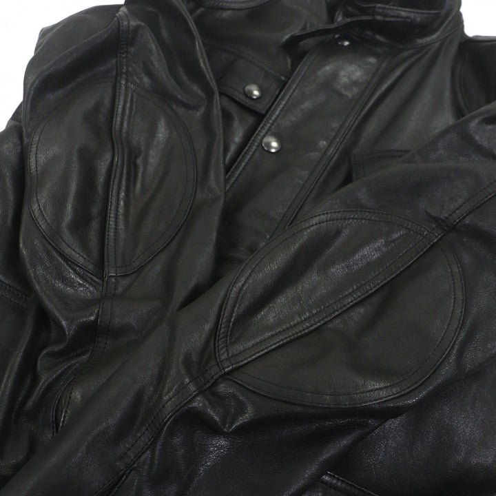 Great BELSTAFF Leather coat panther jacket black leather mens 46